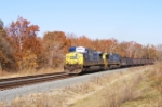 CSX 462 leads a long string of empties past MP 58